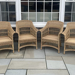 Set of Four “Brown Jordan” Resinweave Wicker Armchairs