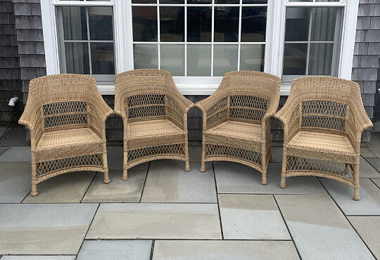 3-5710 Brown Jordan Resinweave Wicker Chairs A IMG_7750