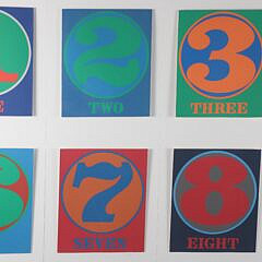 Hobbyist Framed Collage of Robert Indiana Exhibition Brochures