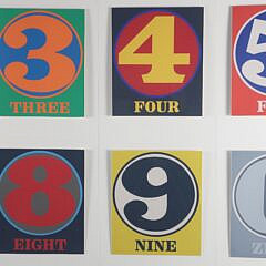 Hobbyist Framed Collage of Robert Indiana Exhibition Brochures