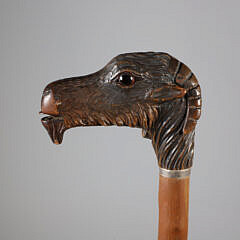 Carved Mechanical Wood Mountain Goat Walking Stick