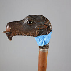 Carved Mechanical Wood Mountain Goat Walking Stick