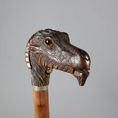 Carved Mechanical Wood Mountain Goat Walking Stick
