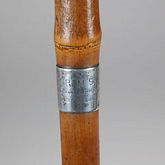Carved Polychrome Wood Parrot Grip Walking Stick