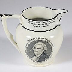 Rare Washington/Lafayette Liverpool Creamware Pitcher, circa 1824