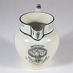 Rare Washington/Lafayette Liverpool Creamware Pitcher, circa 1824