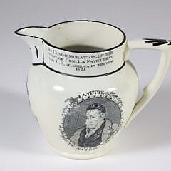 Rare Washington/Lafayette Liverpool Creamware Pitcher, circa 1824