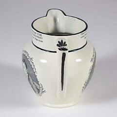 Rare Washington/Lafayette Liverpool Creamware Pitcher, circa 1824