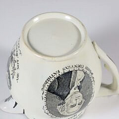 Rare Washington/Lafayette Liverpool Creamware Pitcher, circa 1824