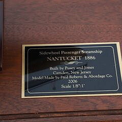 Fred Roberts Hand Crafted Model “Sidewheel Passenger Steamship Nantucket 1886”