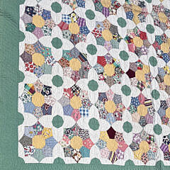 American Vintage Dresden Plate Variation Patchwork Quilt, circa 1930s