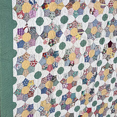 American Vintage Dresden Plate Variation Patchwork Quilt, circa 1930s