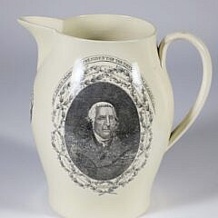 James Maddison Herculaneaun Liverpool Creamware Pitcher, early 20th Century
