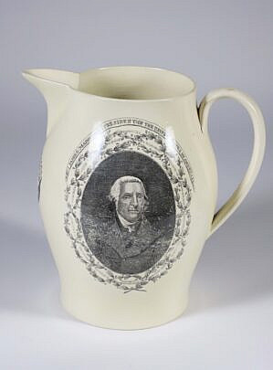 James Maddison Herculaneaun Liverpool Creamware Pitcher, early 20th Century