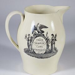 James Maddison (sic) “President of the United States” Liverpool Creamware Pitcher, Early 20th Century