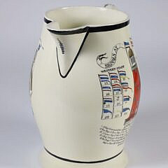 Extremely Rare Liverpool Creamware Pitcher “Signals at Portland Maine Observatory”, 19th Century