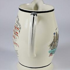 Extremely Rare Liverpool Creamware Pitcher “Signals at Portland Maine Observatory”, 19th Century