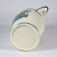 Extremely Rare Liverpool Creamware Pitcher “Signals at Portland Maine Observatory”, 19th Century
