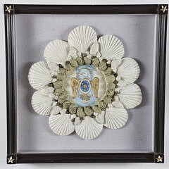 Mellie Cooper Hand Cast Paper and Acrylic Painted “Patriotic Eagle” in Shadowbox Frame