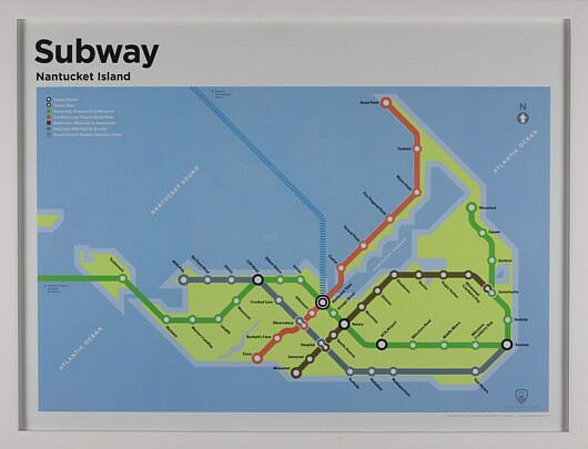 "Subway Nantucket Island" Print in White Frame