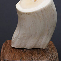 B. Aumick Fine Scrimshaw and Polychromed Eagle Portrait Whale Tooth Section