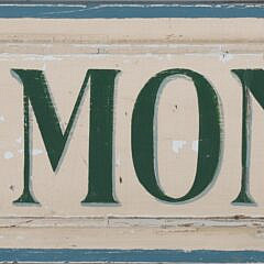 Painted “Monomoy” Sign on Raised Panel