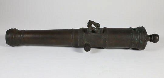 Antique Naval Cast Bronze Swivel Cannon, 18th Century