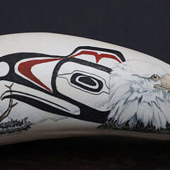 Collection of 5 P. Hayde Scrimshaw Whale Teeth