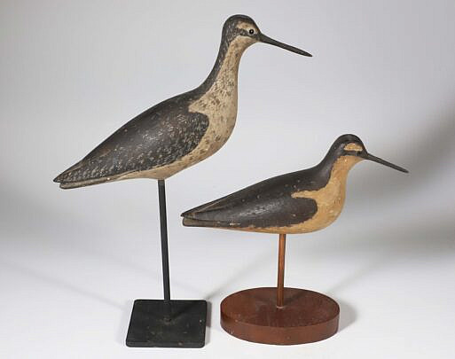 38-5655 Two Vintage Ward Shorebird Decoys A 2657 JPG