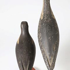 Two Vintage 1976 David B. Ward Shorebird Decoys, Signed and Dated