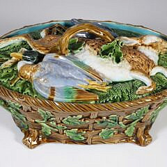 19th Century English Majolica Game Pie Tureen by Minton