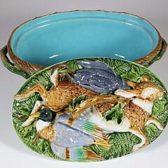 English Majolica Game Pie Tureen by Minton, 19th Century