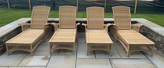 4-5710 Brown Jordan Resinweave Wicker Chaise Lounges A IMG_7751