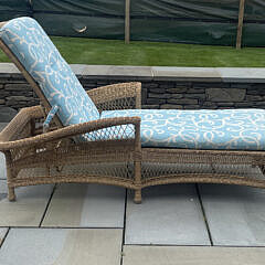 Set of Four Brown Jordan Resinweave Wicker Chaise Lounges