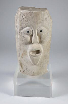 Antique Large Inuit Carved Bone Face