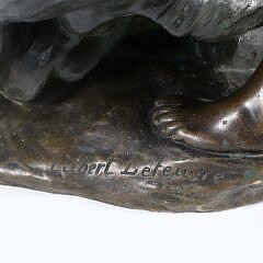 Louis Albert Lefeurve Bronze Sculpture “The Cast Aways” or “Les Nalifrages”, circa 1900