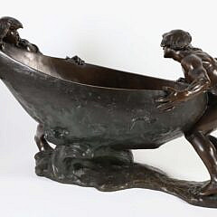 Louis Albert Lefeurve Bronze Sculpture “The Cast Aways” or “Les Nalifrages”, circa 1900