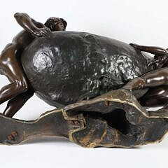 Louis Albert Lefeurve Bronze Sculpture “The Cast Aways” or “Les Nalifrages”, circa 1900