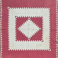 19th Century Sawtooth Calico Quilt