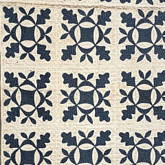 Antique Indigo Blue and White Calico Applique Quilt, 19th Century