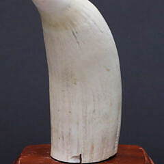 Scrimshaw and Polychromed Whale Tooth Depicting a Breeching Whale