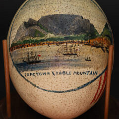 Vintage American Decorated Ostrich Egg, Oil on Shell
