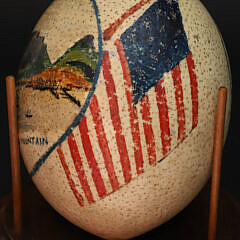 Vintage American Decorated Ostrich Egg, Oil on Shell