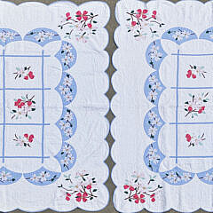 Pair of American Apple Blossom Applique Quilts, circa 1930s