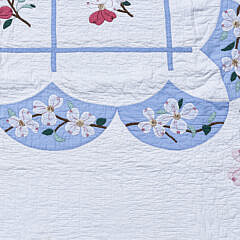 Pair of American Apple Blossom Applique Quilts, circa 1930s