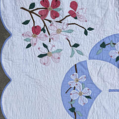 Pair of American Apple Blossom Applique Quilts, circa 1930s
