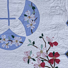 Pair of American Apple Blossom Applique Quilts, circa 1930s