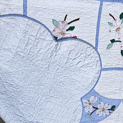 Pair of American Apple Blossom Applique Quilts, circa 1930s