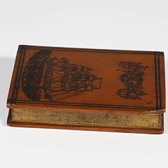 English Carved Wood and Decorated Book “A Relic of H.M. Ship Eurydia Sunk March 24th 1878”
