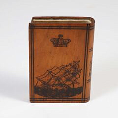 English Carved Wood and Decorated Book “A Relic of H.M. Ship Eurydia Sunk March 24th 1878”